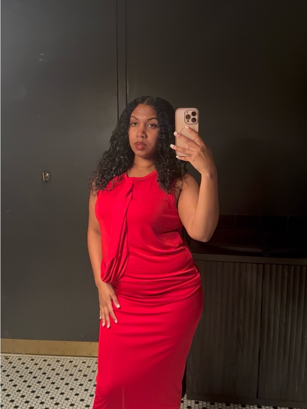 Ann Taylor Red Midi Dress - Sleeveless Sheath